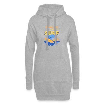 Surf ensoleillé: plage et palmier - Sweat-shirt à capuche long Femme - gris chiné - Devant