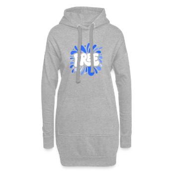 Explosion Splash Libre Bleu - Sweat-shirt à capuche long Femme - gris chiné - Devant