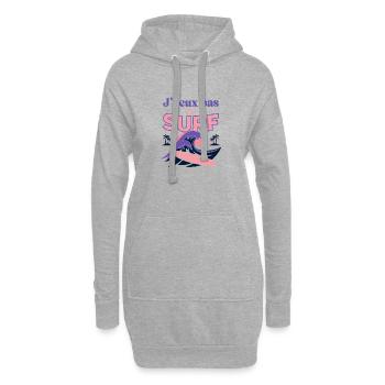 J'ai Surf Retro Pastel - Sweat-shirt à capuche long Femme - gris chiné - Devant