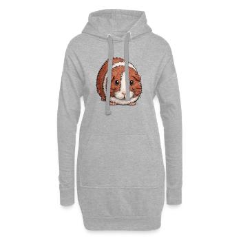 Cobaye duveteux - Sweat-shirt à capuche long Femme - gris chiné - Devant