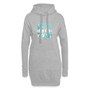 Équité Splash Éclatant turquoise - Sweat-shirt à capuche long Femme - gris chiné - Devant