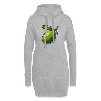 Olive Verte Graphique - Sweat-shirt à capuche long Femme - gris chiné - Devant