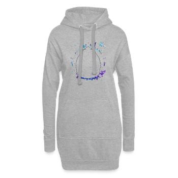 Couronnes en cristal aux couleurs nocturnes - Sweat-shirt à capuche long Femme - gris chiné - Devant