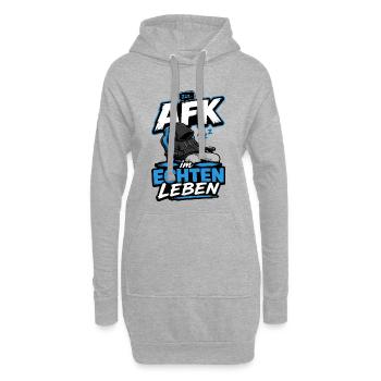 AFK im echten Leben - Gamer Schlafmodus - Hoodie-Kleid - Grau meliert - Vorne
