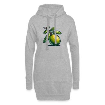Olive cartoon botanique lumineuse - Sweat-shirt à capuche long Femme - gris chiné - Devant