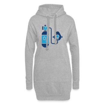 Icône de ligne de réservoir d’oxygène Thérapie médicale à oxygène Vecto - Sweat-shirt à capuche long Femme - gris chiné - Devant