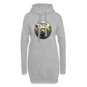 DJ sur la plage : soirée au coucher du soleil - Sweat-shirt à capuche long Femme - gris chiné - Devant