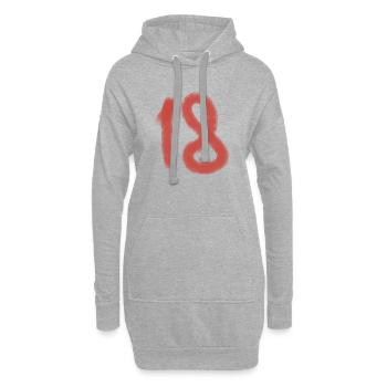 Red Brush Numéro 18 anniversaire - Sweat-shirt à capuche long Femme - gris chiné - Devant