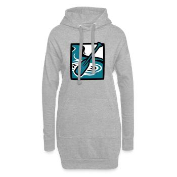 Icône de l’eau de la rivière Paddle - Sweat-shirt à capuche long Femme - gris chiné - Devant