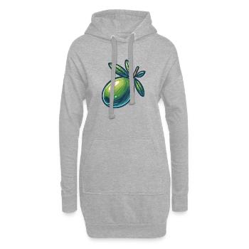 Olive Stylisée Émeraude - Sweat-shirt à capuche long Femme - gris chiné - Devant