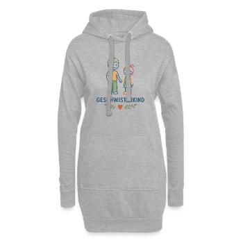Geschwisterkind Geschwisterliebe - Hoodie-Kleid - Grau meliert - Vorne