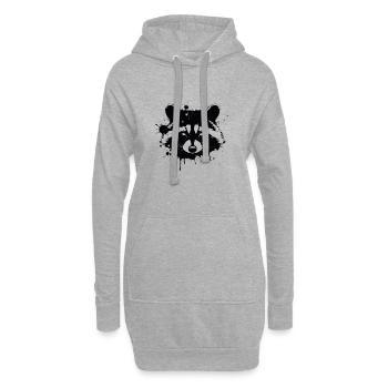 Raccoon Splash Black - Hoodie Dress - heather grey - Front