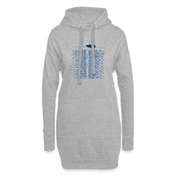 Pêcheur en bateau T-Shirt pêche vintage homme - Sweat-shirt à capuche long Femme - gris chiné - Devant