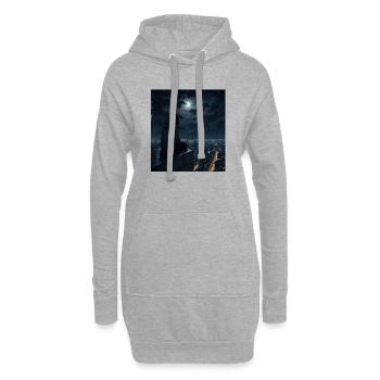 Nacht auf dem Dächerregen - Hoodie-Kleid - Grau meliert - Vorne