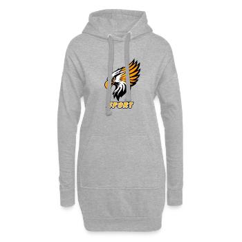 Aigle Sportif Orange Blanc - Sweat-shirt à capuche long Femme - gris chiné - Devant