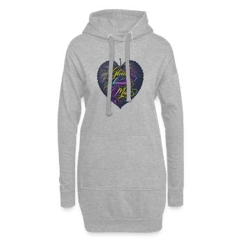Gleich kommt Mut. - Hoodie-Kleid - Grau meliert - Vorne