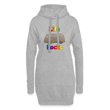 Life Rocks Stone - Hoodie-Kleid - Grau meliert - Vorne