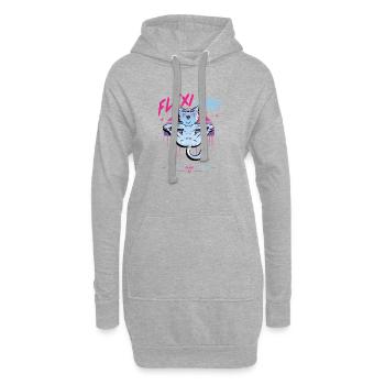 Le Flexi Cat s’étire merveilleusement - Sweat-shirt à capuche long Femme - gris chiné - Devant