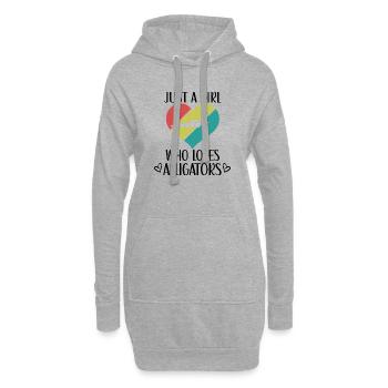 Retro Alligator Herz Silhouette - Hoodie-Kleid - Grau meliert - Vorne