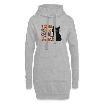 Ich mag Katzen und Kaffee und vielleicht drei Leute - Hoodie-Kleid - Grau meliert - Vorne