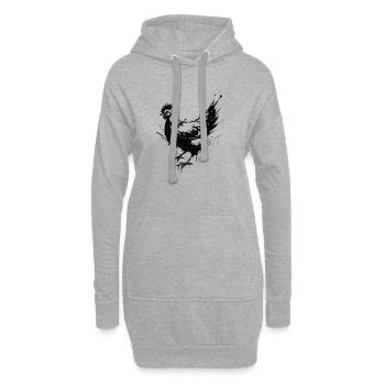 Hen Schwarze Tintenspritzer - Hoodie-Kleid - Grau meliert - Vorne