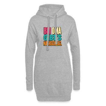 Bei Oma Gibt's Nachschlag - Hoodie-Kleid - Grau meliert - Vorne