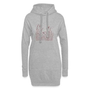 Bees and flowers - Hoodie Dress - heather grey - Front