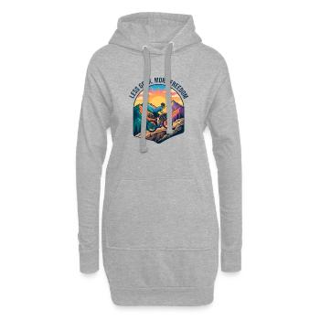 Bikepacking Mountain Ridge Cycling - Hoodie Dress - heather grey - Front