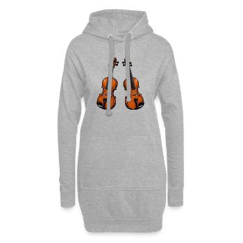 Violon Violon - Sweat-shirt à capuche long Femme - gris chiné - Devant