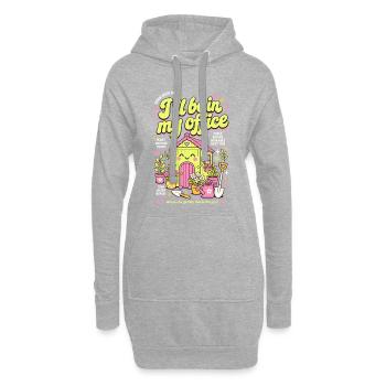 Je vais être dans mon bureau Jardinage bio - Sweat-shirt à capuche long Femme - gris chiné - Devant