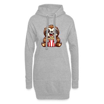 Série de films Sloth Popcorn Films Lovers - Sweat-shirt à capuche long Femme - gris chiné - Devant