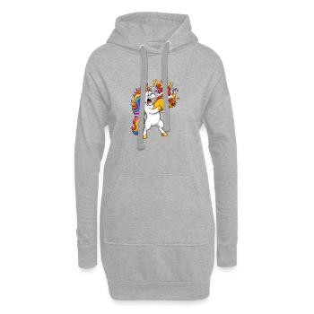 Funny Unicorn Taco Catastrophe - Hoodie Dress - heather grey - Front