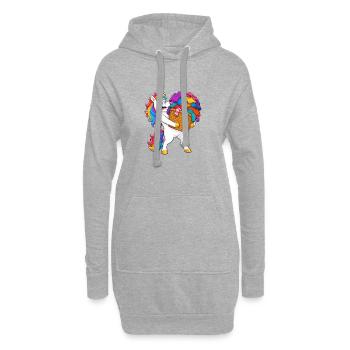 Avalanche de lessive de licorne drôle - Sweat-shirt à capuche long Femme - gris chiné - Devant