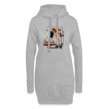 Maître en forage - Sweat-shirt à capuche long Femme - gris chiné - Devant