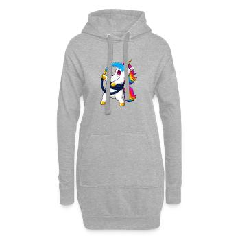 Attaque du tuyau de jardin licorne - Sweat-shirt à capuche long Femme - gris chiné - Devant