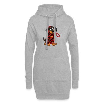 Désastre désespérément emmêlé de la laisse de chien - Sweat-shirt à capuche long Femme - gris chiné - Devant
