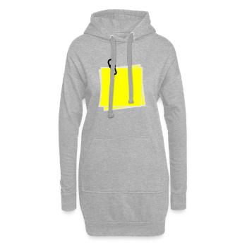 Postit | Zettel | gelber Zettel | Sticker | - Sweat-shirt à capuche long Femme - gris chiné - Devant