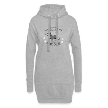 Lustiges Katzen Geschenk - Hoodie-Kleid - Grau meliert - Vorne