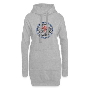 Croix St Jacques - Sweat-shirt à capuche long Femme - gris chiné - Devant