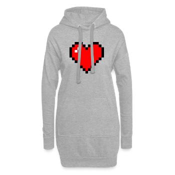 Ein Herz für Nerds - Hoodie-Kleid - Grau meliert - Vorne
