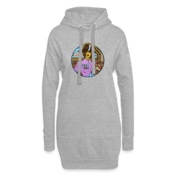 LA BARONNE POPOTANE - Sweat-shirt à capuche long Femme - gris chiné - Devant