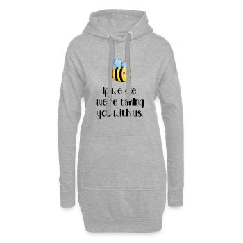 Abeille / Ecologie / Potager - Sweat-shirt à capuche long Femme - gris chiné - Devant
