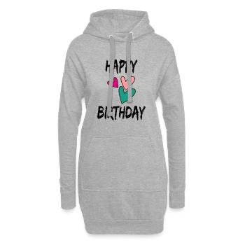 ALLES GUTE ZUM GEBURTSTAG. ALLES GUTE ZUM GEBURTSTAG. JAHRESTAG. - Hoodie-Kleid - Grau meliert - Vorne