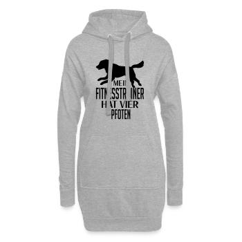 Fitness Hundesport Sport Hundespruch Training Hund - Hoodie-Kleid - Grau meliert - Vorne