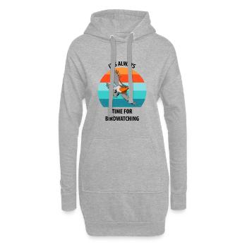 Observation des oiseaux Observation des oiseaux Observation des oiseaux - Sweat-shirt à capuche long Femme - gris chiné - Devant