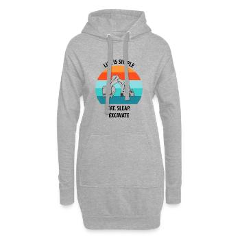 Excavatrice Excavateur Conducteur d’excavatrice Camion d’excavatrice - Sweat-shirt à capuche long Femme - gris chiné - Devant