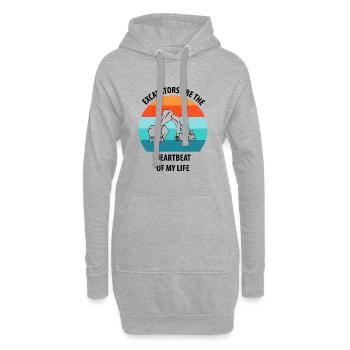 Excavatrice Excavatrice Conducteur Excavatrice Camion - Sweat-shirt à capuche long Femme - gris chiné - Devant