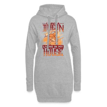 Léopards lézards Reptiles Terrarium - Sweat-shirt à capuche long Femme - gris chiné - Devant