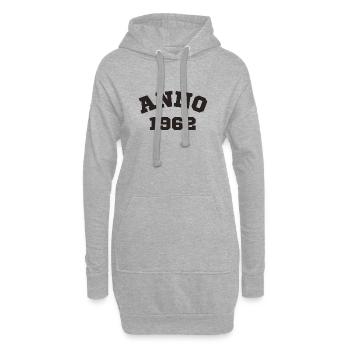 Anno 1962 Geburtstag Geburtsjahr - Hoodie-Kleid - Grau meliert - Vorne