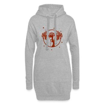 Bodybuilding - Gewichtheben - Fitness - Workout - Hoodie-Kleid - Grau meliert - Vorne